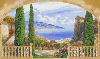 Панно из мозаики Морской пейзаж 14