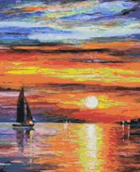 Интерьерное панно из мозаики Закат 1