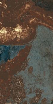 Керамогранит ME5001-A Vulcano Azzurro 60х120 бронзово-зеленый металлический под мрамор, 4 принта