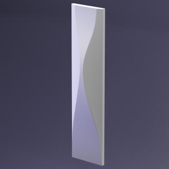 3D Дизайнерская панель из гипса WATERFALL в покрытии PLATINUM МАТ 600x150x45мм