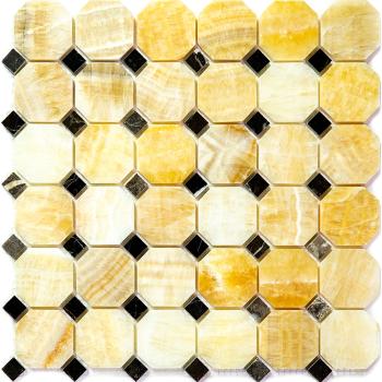 Мозаика Оникс+Мрамор полированная M073+M076-BP чип 50x50+15x15