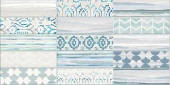 Декор настенный Ванкувер Голубой 2 25х50