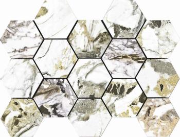 Мозаика Cr. Lux Grotta Malla Hex Grotta Oro 22.5х32.5