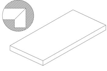 Составная ступень угловая левая (толщина 20мм.)