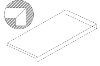 Составная ступень угловая правая (толщина 20мм.)