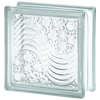 Стеклоблок Морской бесцветный 19x19x8 см