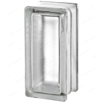 Стеклоблок Половинка арктика бесцветный 19x9x8 см