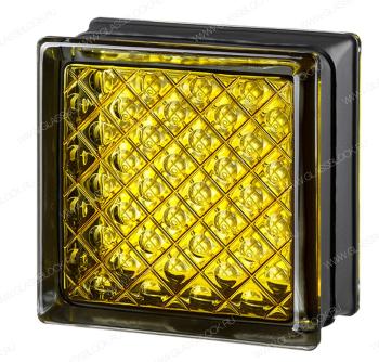 Стеклоблок MGs DAREDEVIL YELLOW аметист 14,6x14,6x8 см