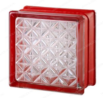 Стеклоблок MGs ROMANTIC WHITE 30% красный 14,6x14,6x8 см
