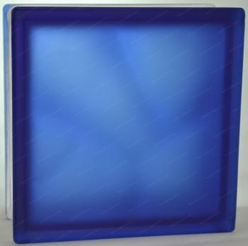Стеклоблок Синий Волна окрашенный в массе матовый синий 19x19x8 см