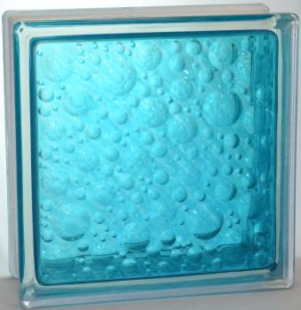 Стеклоблок Савона бирюза бирюзовый 19x19x8 см