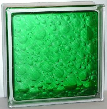 Стеклоблок Савона изумруд зеленый 19x19x8 см