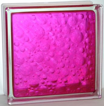 Стеклоблок Савона малиновый розовый/малиновый 19x19x8 см