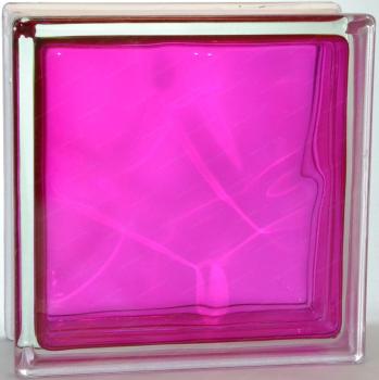 Стеклоблок Волна малиновый малиновый 19x19x8 см