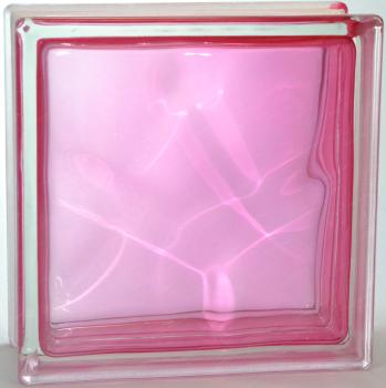 Стеклоблок Волна розовый розовый 19x19x8 см