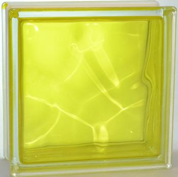 Стеклоблок Волна жёлтый желтый 19x19x8 см